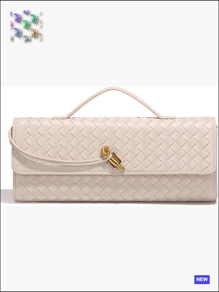 Woven Pu Leather Shoulder Bag Y2k Retro Chic Evening Clutch Crossbody Purse
